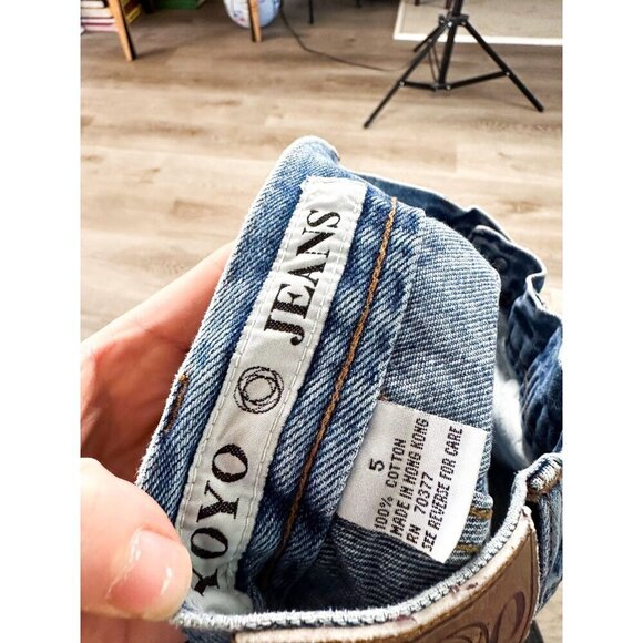 Yoyo Jeans Cut Off High Waist Denim Shorts Womens Juniors 5 Raw Hem - Picture 11 of 11